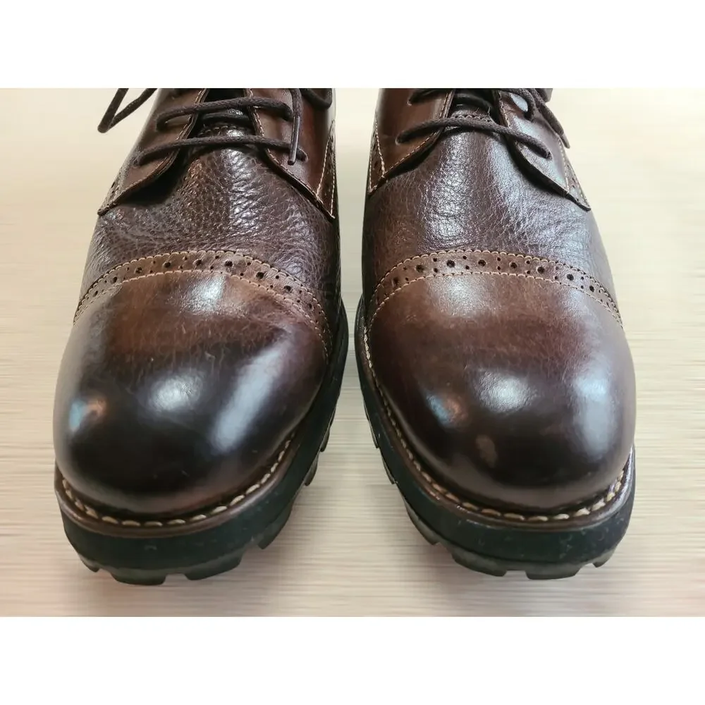 Sandro Moscoloni Oxford Brown Leather Comfort Cap Toe Men’s Shoes 9 B Laced